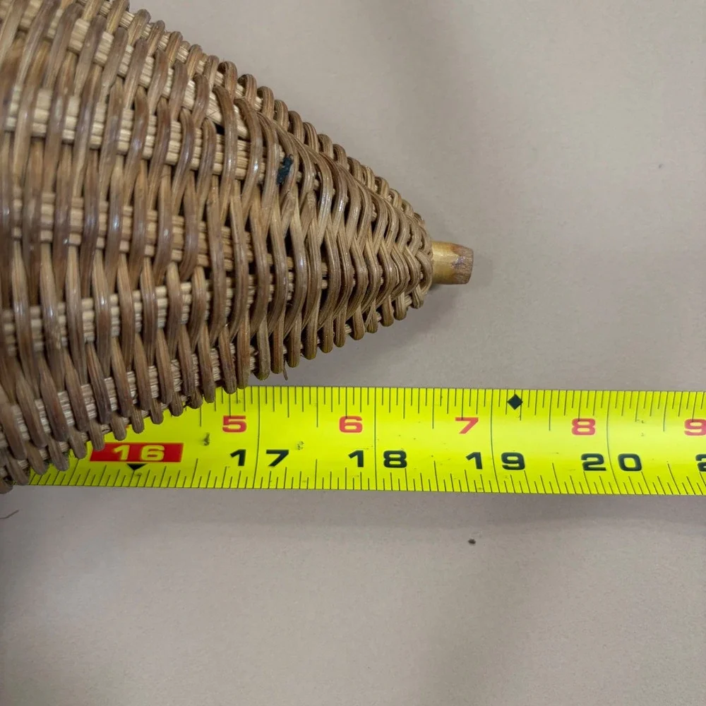 Vintage Wicker Umbrella Wall Basket Hanging Parasol Planter MCM Cottagecore